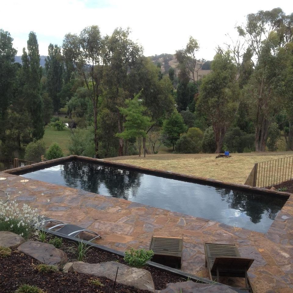 Black domestic mosaic pool