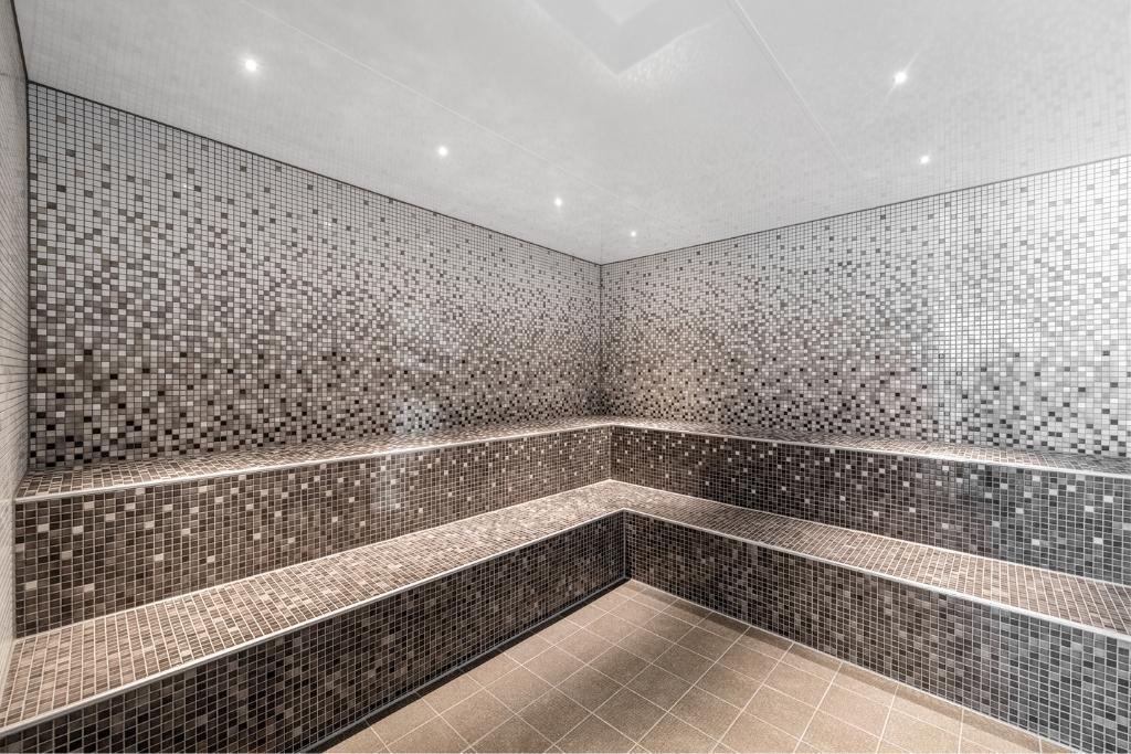 Steam Room with Fresh Gradient 25x25 mosaic tile Steam Room With Fresh Gradient Mosaic